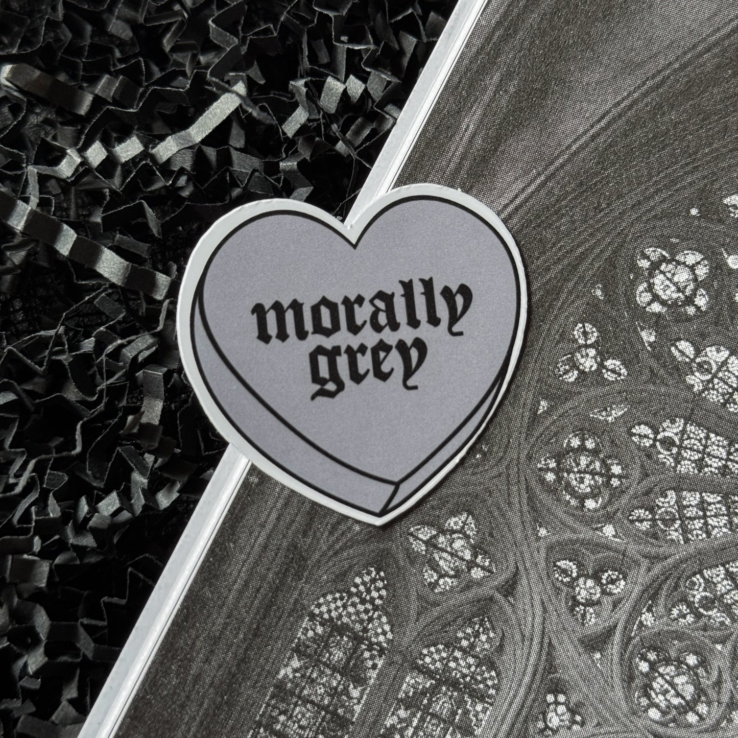 Morally Grey Heart Sticker