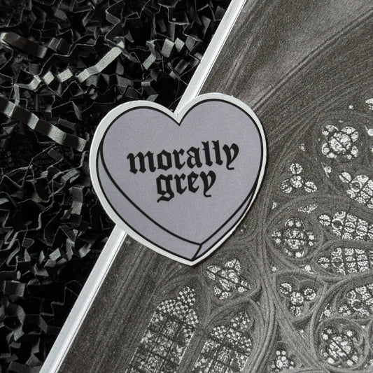 Morally Grey Heart Sticker
