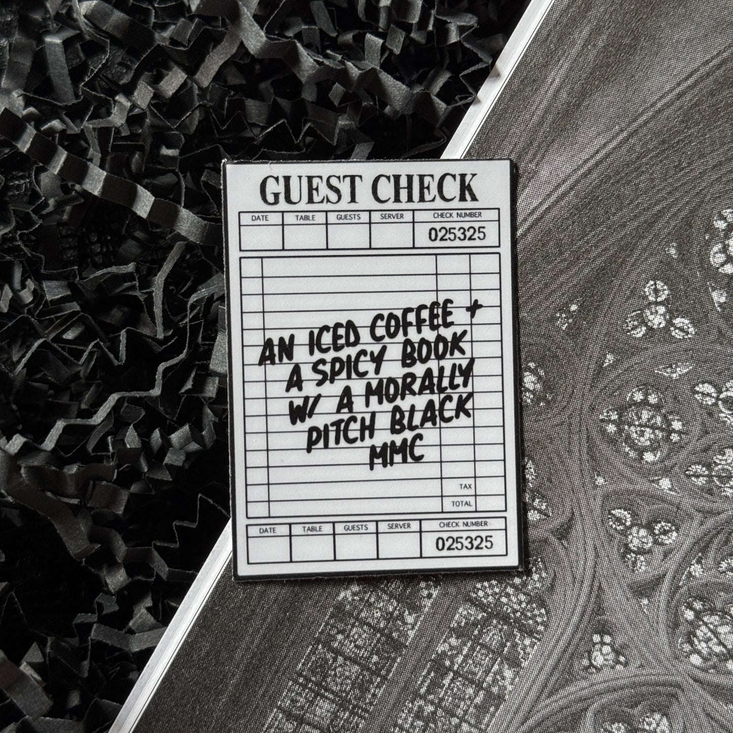 Morally Black Guest Check Sticker